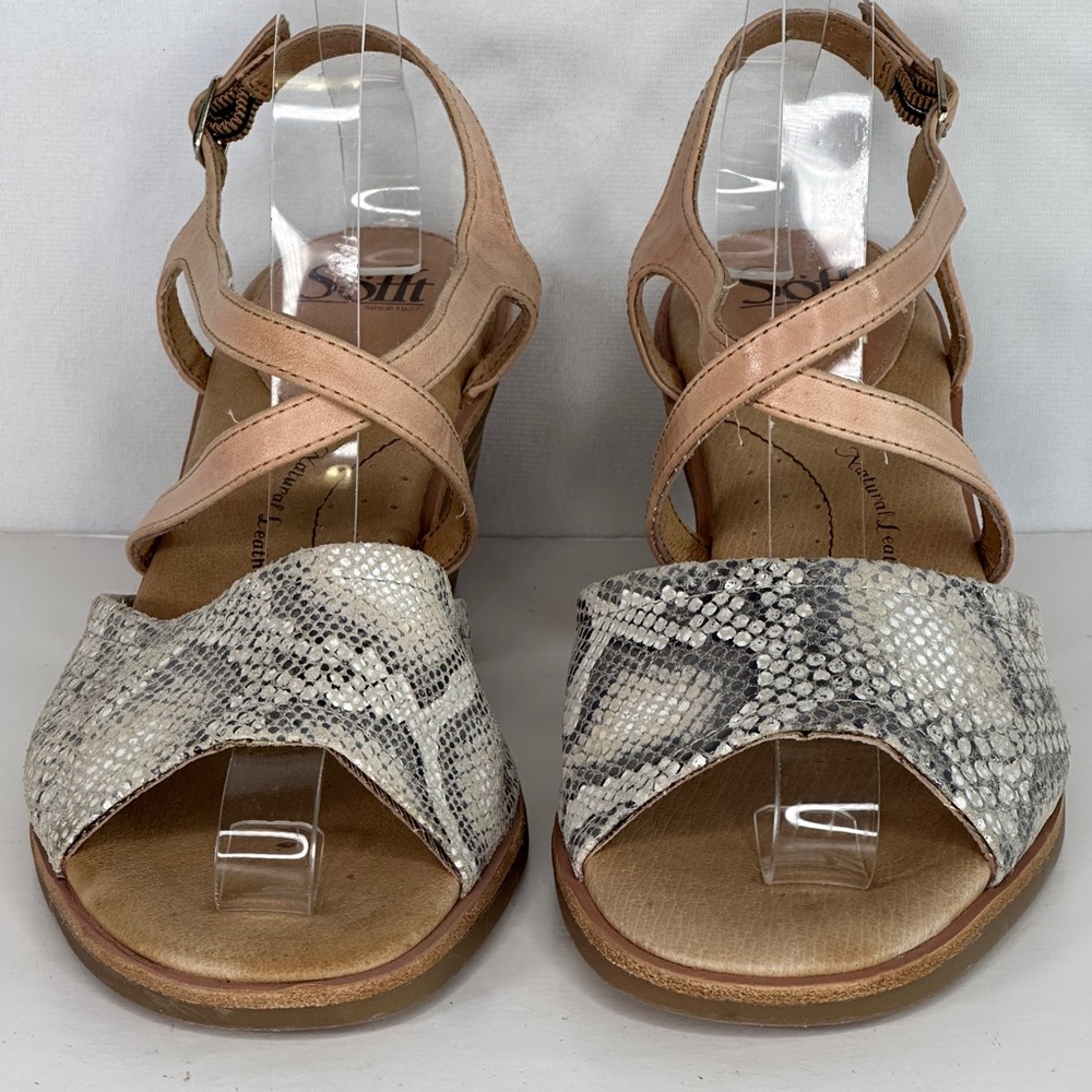 Sofft PiarA Sandals Beige Gray Snake Skin Print Leather Strappy Sz 10 - Picture 9 of 9